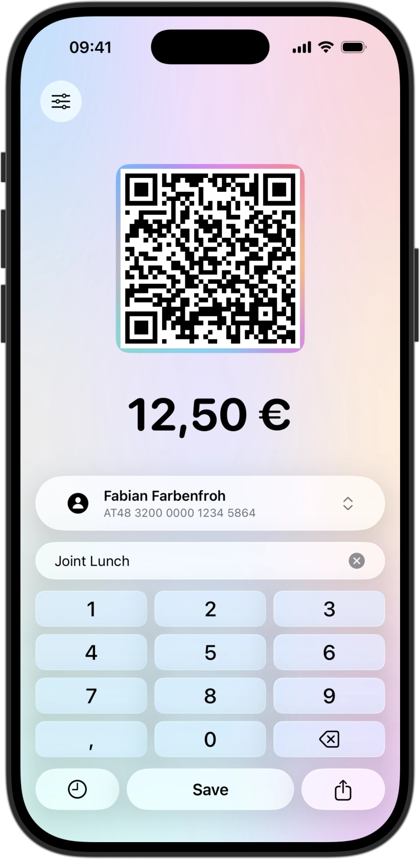 SEPAcode app on iPhone