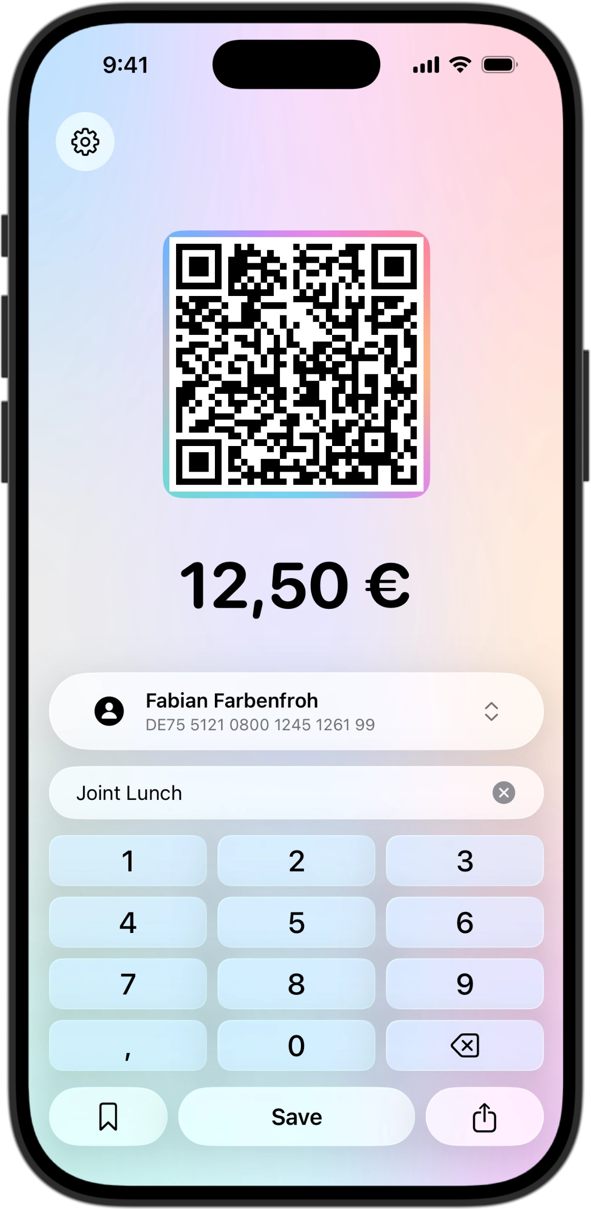 SEPAcode app on iPhone